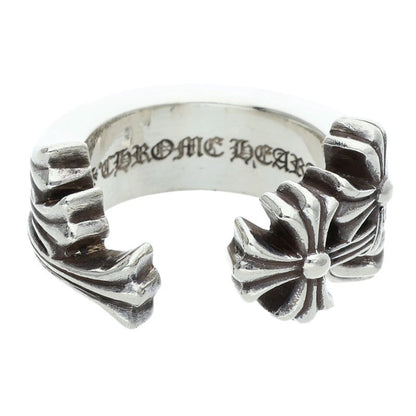 Chrome Hearts 3 CH Cross Silver Ring Silver Size 16.5