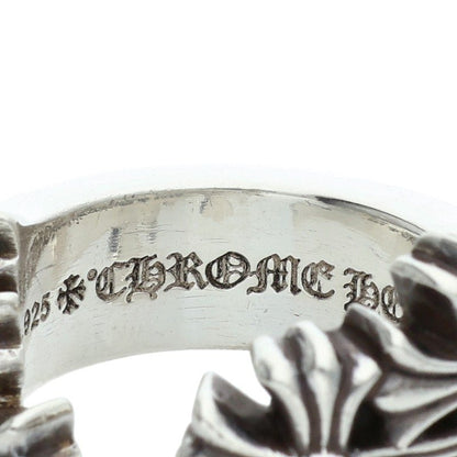 Chrome Hearts 3 CH Cross Silver Ring Silver Size 16.5