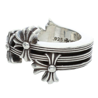 Chrome Hearts 3 CH Cross Silver Ring Silver Size 16.5