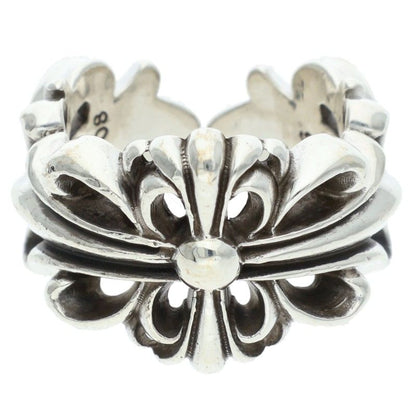 Chrome Hearts DBL FLRL CRS Silver Ring Size ONE SIZE
