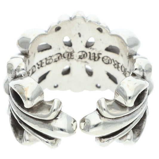 Chrome Hearts DBL FLRL CRS Silver Ring Size ONE SIZE