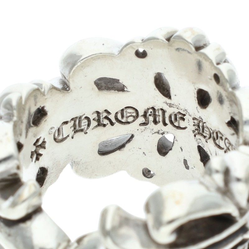 Chrome Hearts DBL FLRL CRS Silver Ring Size ONE SIZE