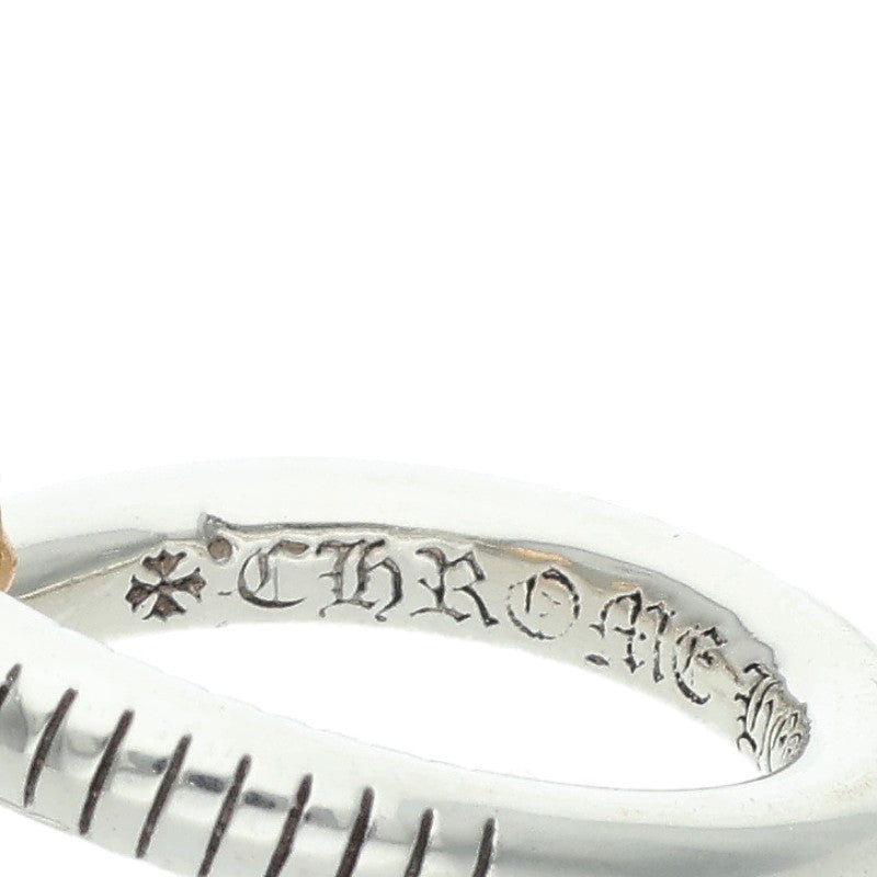 Chrome Hearts NAIL CRSBALL W GLD Silver Ring Size JP 14.5