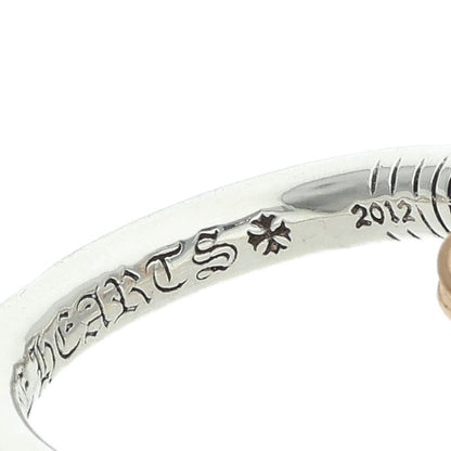 Chrome Hearts NAIL CRSBALL W GLD Silver Ring Size JP 14.5