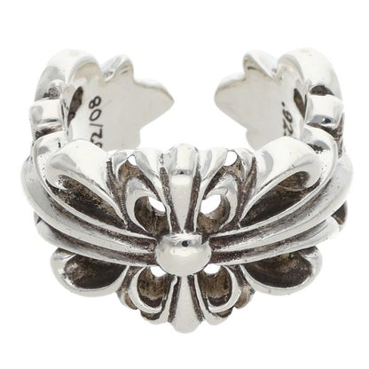Chrome Hearts DBL FLRL CRS 925 Silver Ring Size ONE SIZE