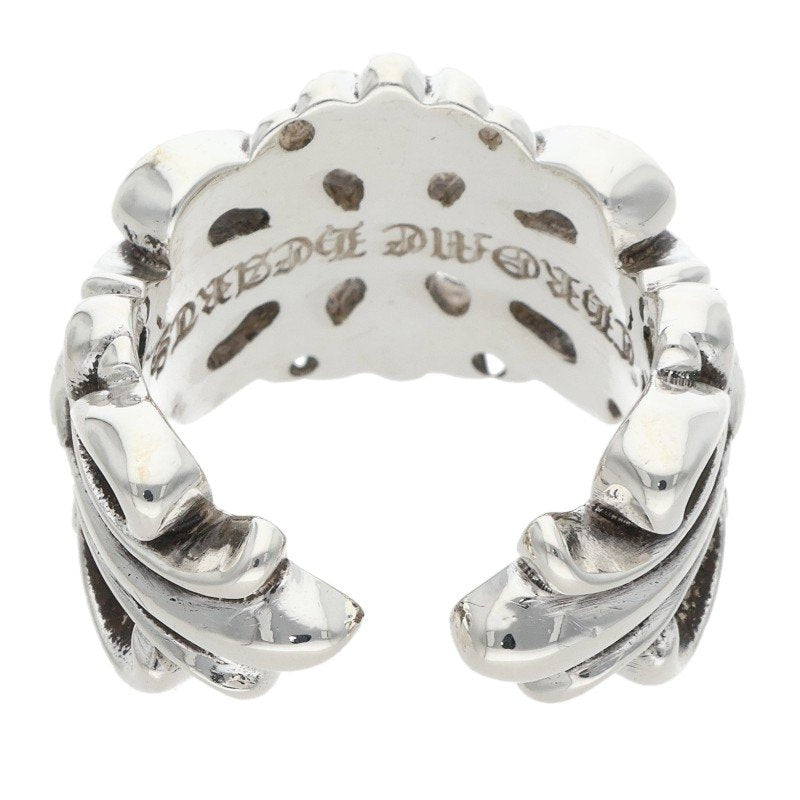 Chrome Hearts DBL FLRL CRS 925 Silver Ring Size ONE SIZE
