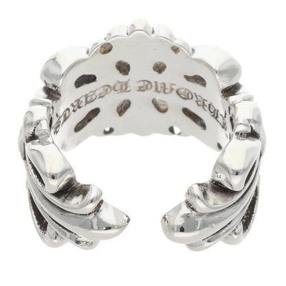 Chrome Hearts DBL FLRL CRS 925 Silver Ring Size ONE SIZE