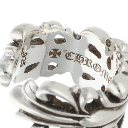 Chrome Hearts DBL FLRL CRS 925 Silver Ring Size ONE SIZE