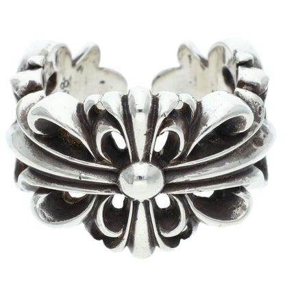 Chrome Hearts DBL FLRL CRS Silver Ring Size US 10.5