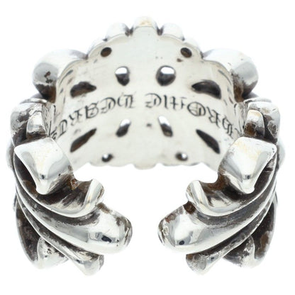 Chrome Hearts DBL FLRL CRS Silver Ring Size US 10.5