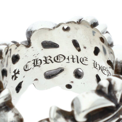 Chrome Hearts DBL FLRL CRS Silver Ring Size US 10.5