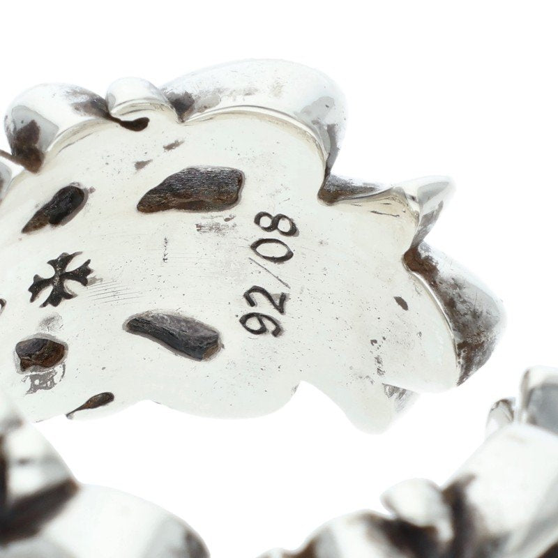 Chrome Hearts DBL FLRL CRS Silver Ring Size US 10.5