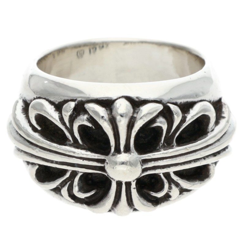 Chrome Hearts Floral Cross Silver Ring Size 7.5