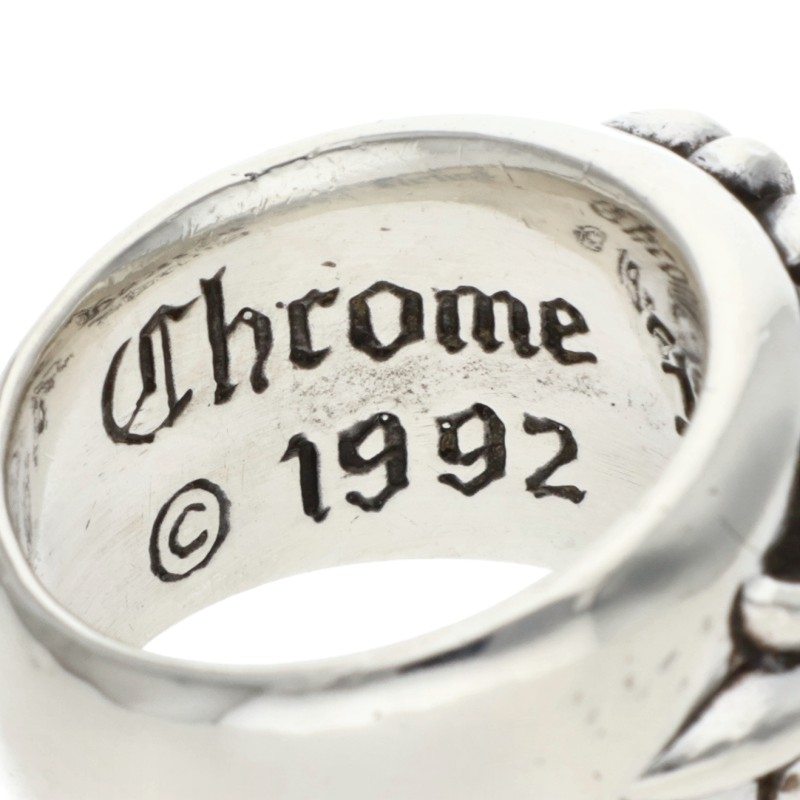 Chrome Hearts Floral Cross Silver Ring Size 7.5