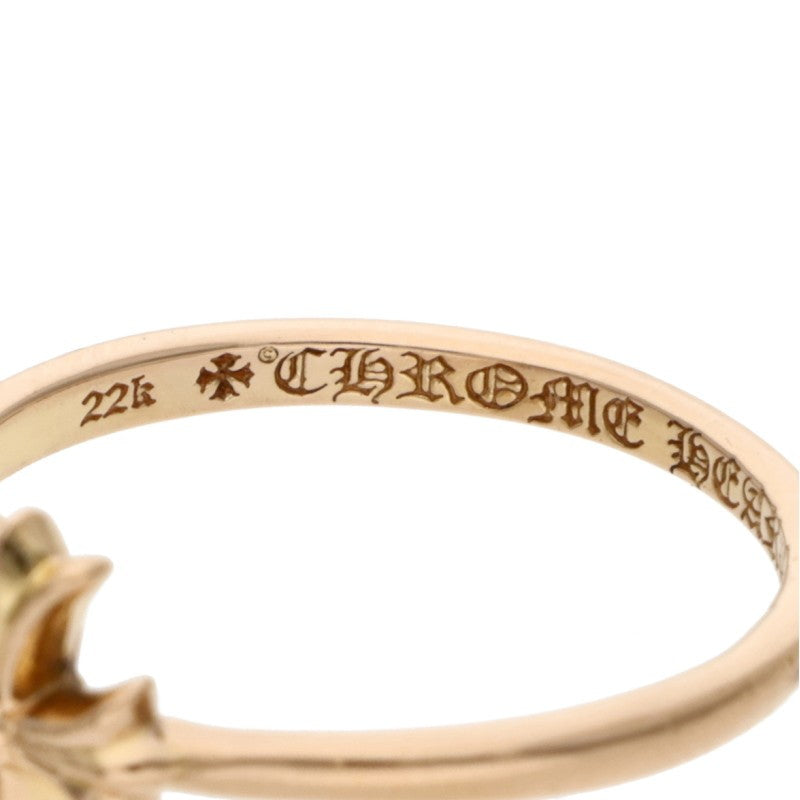 Chrome Hearts 22K Bubblegum CH Cross Gold Ring Size US 5.5