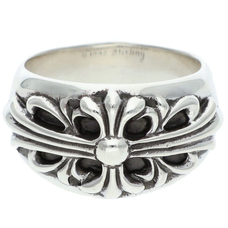 Chrome Hearts Floral Cross Silver Ring Size 21.5
