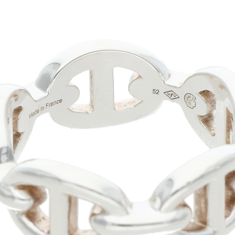 HERMES Chaine d'Ancre Enchainee PM 925 Silver Ring Size US 6
