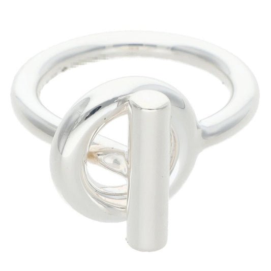 HERMES Echapee MM Silver Ring Size 57