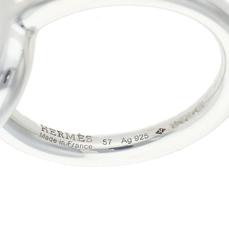 HERMES Echapee MM Silver Ring Size 57