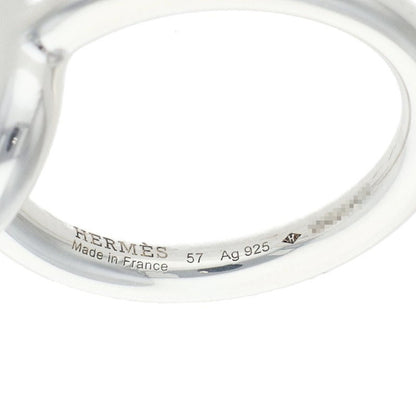 HERMES Echapee MM Silver Ring Size 57