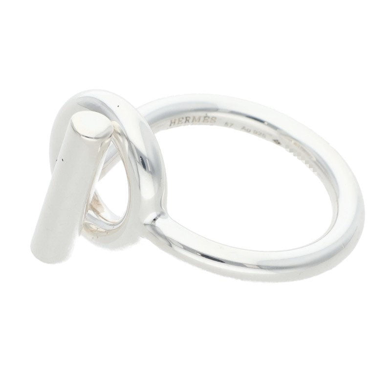 HERMES Echapee MM Silver Ring Size 57