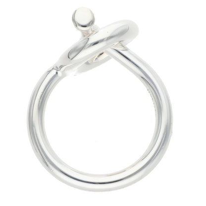 HERMES Echapee MM Silver Ring Size 57