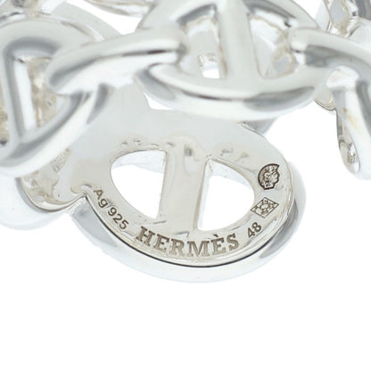 HERMES Chaine d'Ancre Enchainee GM 925 Silver Ring Size 48