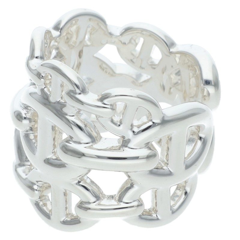 HERMES Chaine d'Ancre Enchainee GM 925 Silver Ring Size 48