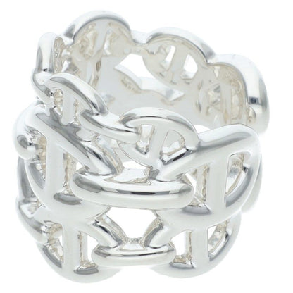 HERMES Chaine d'Ancre Enchainee GM 925 Silver Ring Size 48