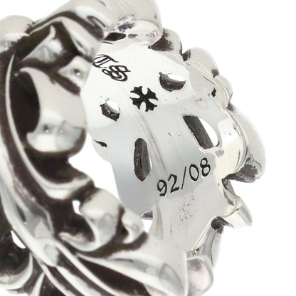 Chrome Hearts DBL FLRL CRS Double Silver Ring Size ONE SIZE