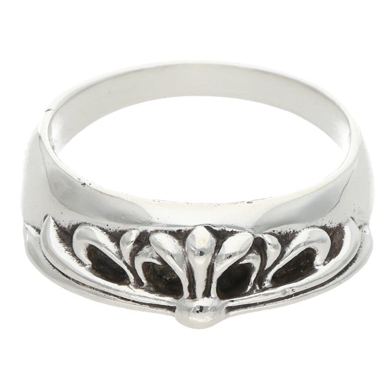 Chrome Hearts HALF CLSC FLRL CRS Silver Ring Size ONE SIZE