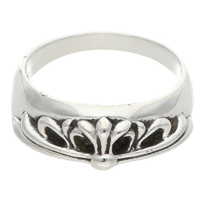 Chrome Hearts HALF CLSC FLRL CRS Silver Ring Size ONE SIZE