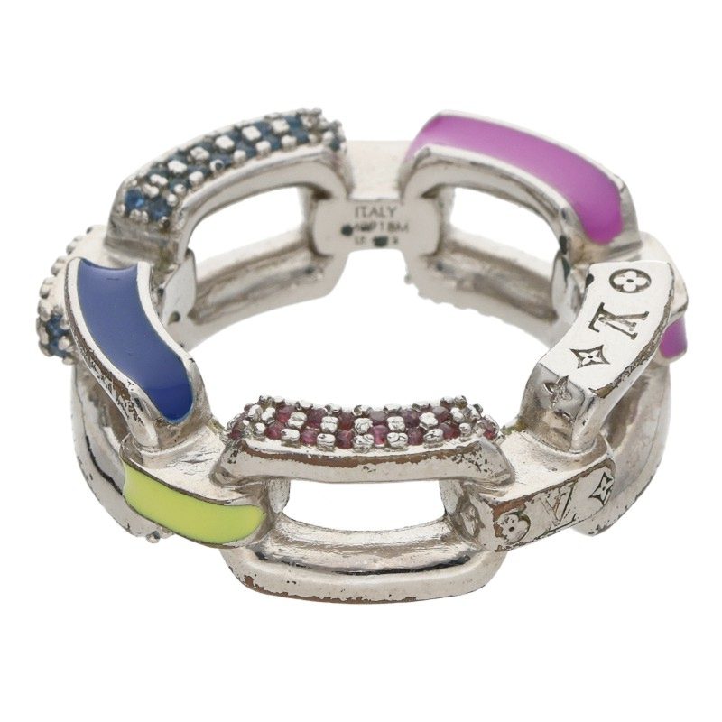 LOUISVUITTON Paradise Chain Ring Silver Multi Size ONE SIZE