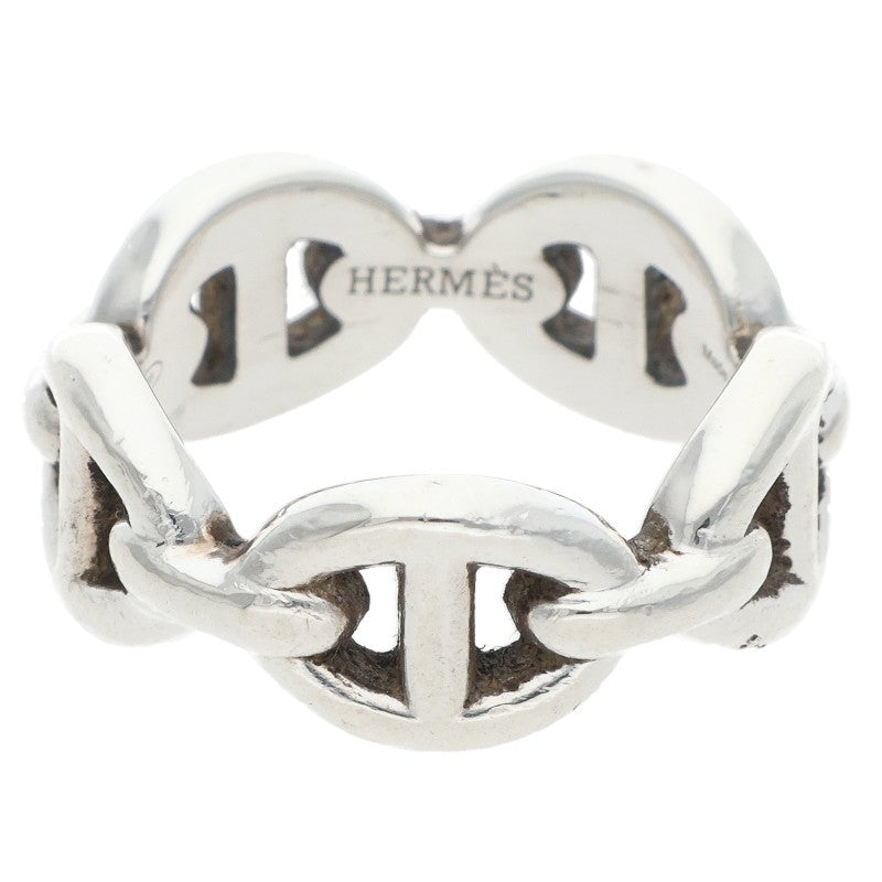 HERMES Chaine d'Ancre Enchainee PM Silver Ring Size US 4