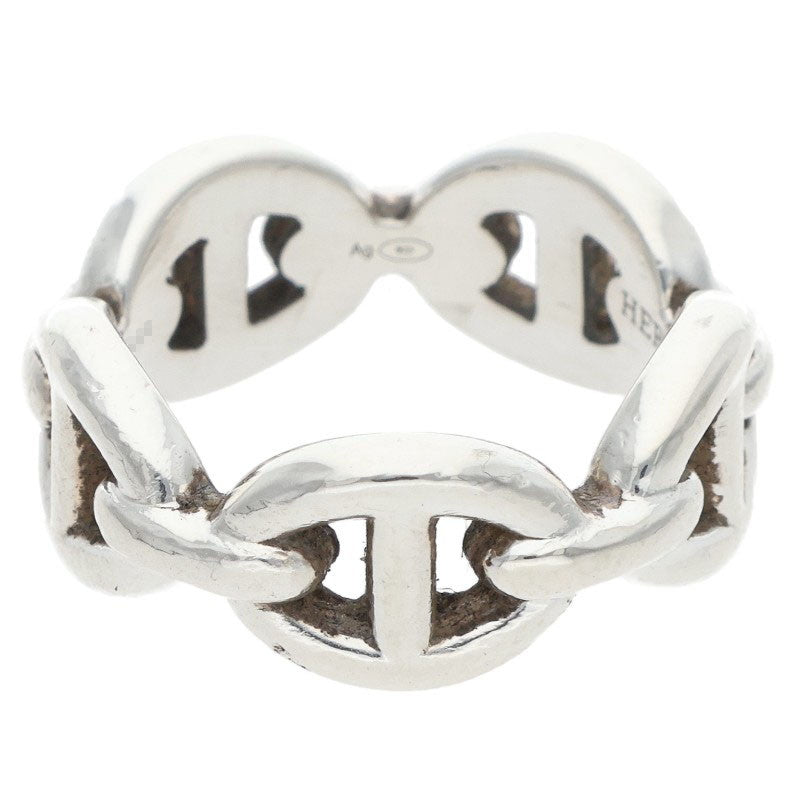 HERMES Chaine d'Ancre Enchainee PM Silver Ring Size US 4