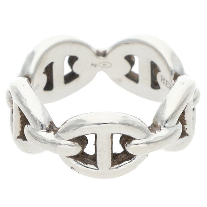 HERMES Chaine d'Ancre Enchainee PM Silver Ring Size US 4