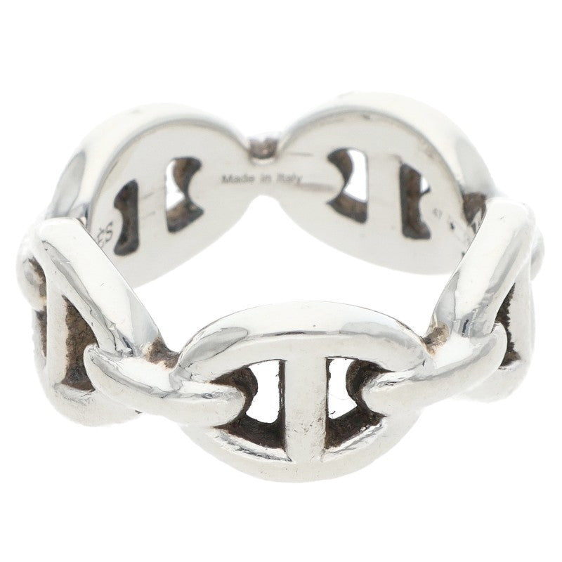 HERMES Chaine d'Ancre Enchainee PM Silver Ring Size US 4