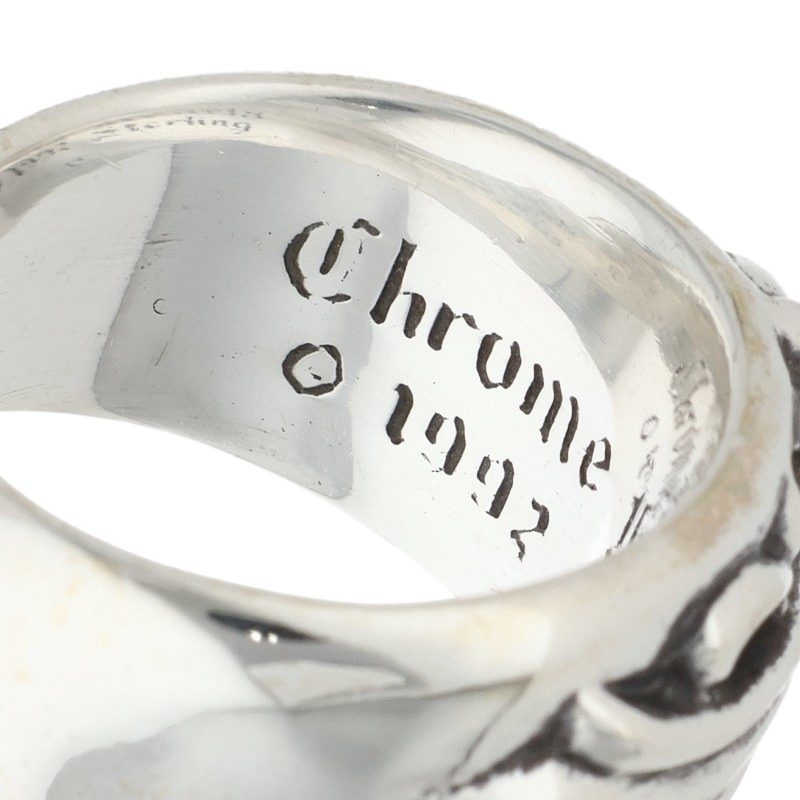Chrome Hearts FLRL CRS Sterling Silver Ring Size 18.5