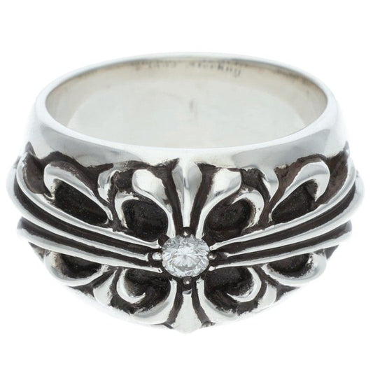Chrome Hearts Floral Cross 1 Diamond Ring Size ONE SIZE