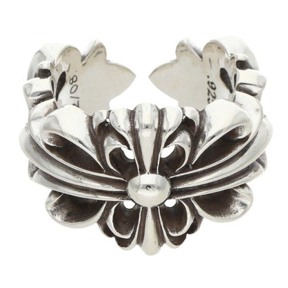 Chrome Hearts DBL FLRL CRS Silver Ring Size ONE SIZE