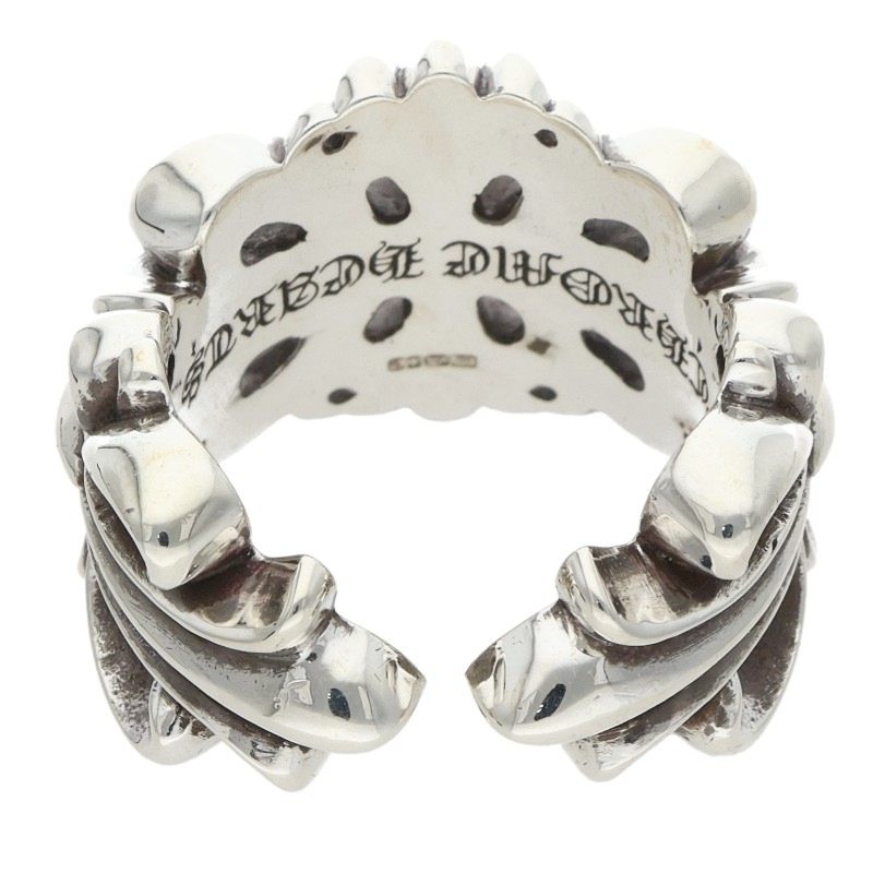 Chrome Hearts DBL FLRL CRS Silver Ring Size ONE SIZE