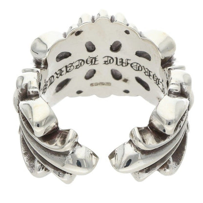 Chrome Hearts DBL FLRL CRS Silver Ring Size ONE SIZE