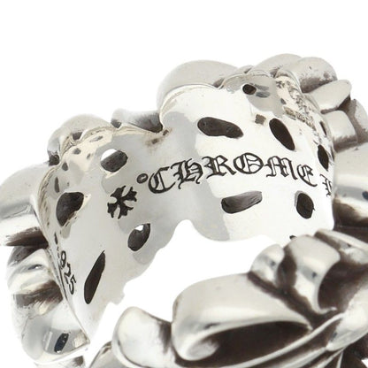 Chrome Hearts DBL FLRL CRS Silver Ring Size ONE SIZE