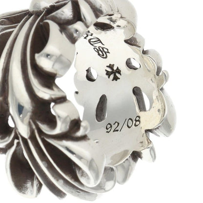 Chrome Hearts DBL FLRL CRS Silver Ring Size ONE SIZE