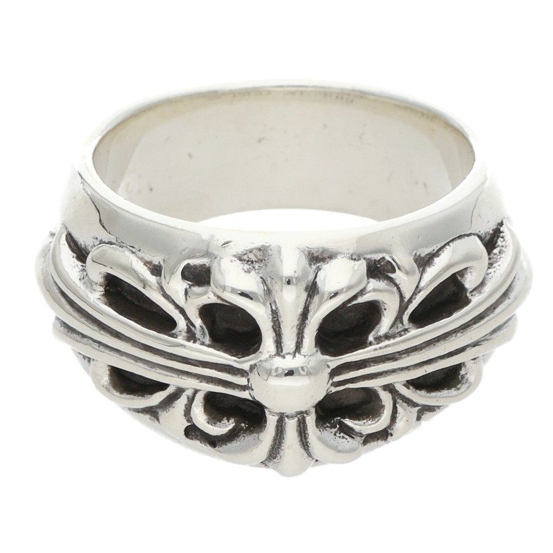 Chrome Hearts FLRL CRS Sterling Silver Ring Size US 8