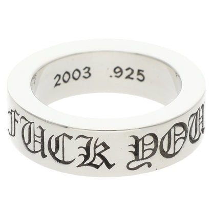 Chrome Hearts 6mm Spacer FUCKYOU Silver Ring Size ONE SIZE