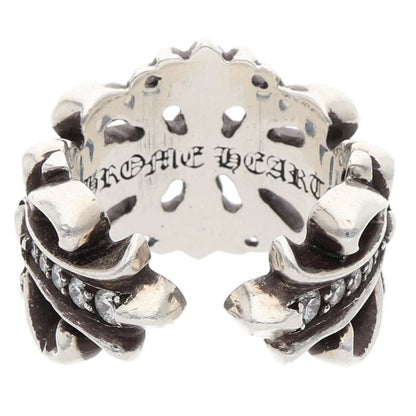 Chrome Hearts DBL FLRL CRS P D Silver Ring Size ONE SIZE