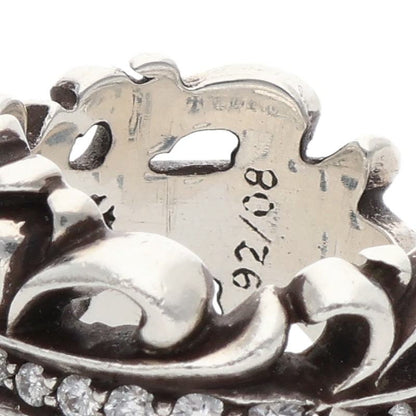 Chrome Hearts DBL FLRL CRS P D Silver Ring Size ONE SIZE