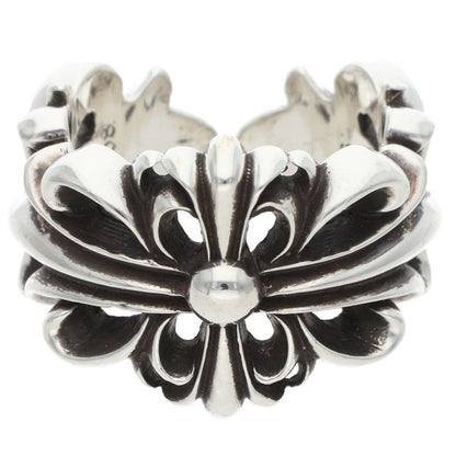 Chrome Hearts DBL FLRL CRS Silver Ring Size ONE SIZE