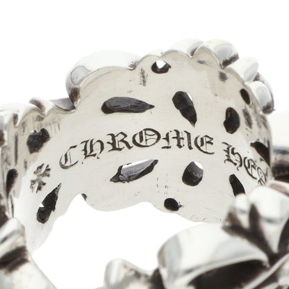 Chrome Hearts DBL FLRL CRS Silver Ring Size ONE SIZE